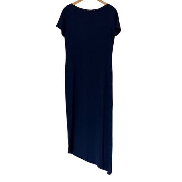 MaxMara Navy Asymmetrical Maxi Dress - Picture 8 of 8